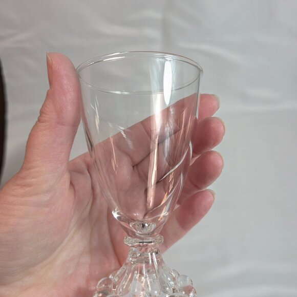 FOUR Anchor Hocking Berwick Boopie Clear Juice/Wine Glasses Ball Design on Base - Picture 5 of 14